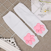 Cat Paw Sleeve Kawaii Lolita Y2k E-Girl Cosplay Oberschenkel Hohe Socken 3d Kitten Claw Strümpfe Niedliche rosa Cat Paw Pad Handschuhe Ärmel