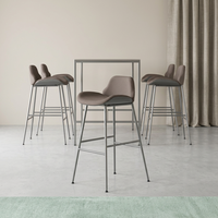 Tabouret de bar style moderne minimaliste, siège rembourré, pieds en métal, confortable, durable, facile à assembler, choix multicolore