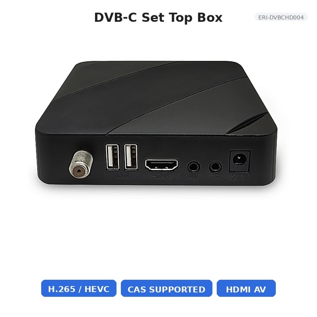 Digital Cable STB DVB-C CAS Ready NIT Auto Detect HD AV IR for Cable Operator ERI-DVBCHD004