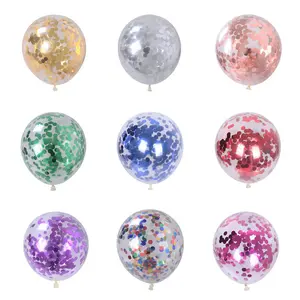 Balões de confete de 12 polegadas globos de látex transparente multicoloridos por atacado