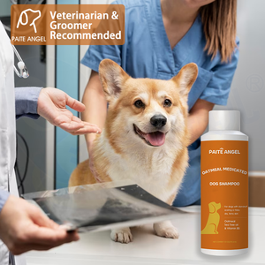 カスタマイズオーガニックドッグシャンプーオートミールビタミンB5はフケとフレークを取り除き、乾燥肌の薬用シャンプー犬を落ち着かせます - Product Image 4