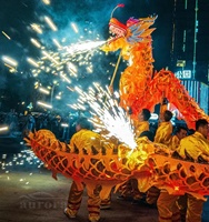 Costume de danse du dragon chinois de haute qualité fait main en laine/polyester/rayonne pour les fêtes de Noël et les spectacles traditionnels