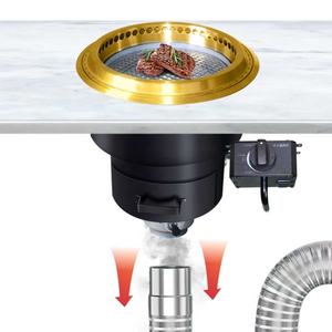 Réchaud à gaz de cuisine commerciale Modi avec barbecue coréen naturel de table pliant doré pour restaurants Brûleur à gaz intégré - Product Image 2