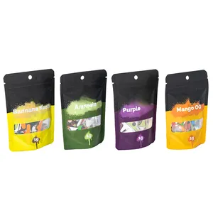 Doypack Custom Mylar Bag Smell Proof 3.5g 7g 14g 28g Gummies Candy Food Doypack Zipper Packaging Stand Up Pouch