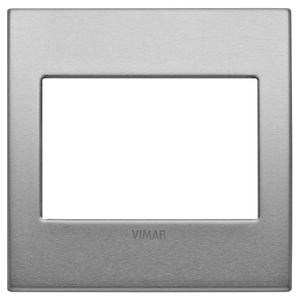 Vimar <b>Wall</b> Switch <b>Plate</b> 9.7cm x 9.65cm Brushed Metal Finish - Product Image 1