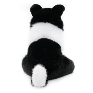 Peluche de <span class=keywords><strong>Perro</strong></span>, Juguete de Peluche Suave, <span class=keywords><strong>Cachorro</strong></span> Blanco y Negro Realista, Lindos Animales de Peluche, Regalo, Fabricante de Peluches Personalizados - Product Image 5