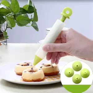 P1214 DIY Baking Icing Piping Nozzle Alat Squeeze Cream Gun Silikon Makanan Menulis Pena Kue Makanan Penutup Dekorasi Pena