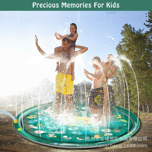 PVC Inflatable Water Spray Mat Round 170Cm Outdoor Lawn Sprinkler Play Mat For Kids Swimming Pool Floating Mat - Product Image 4