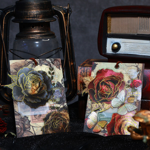 10 Miếng Dán Thú Cưng Bí Ẩn Hoa Hồng Series Retro Hoa Lãng Mạn Ba Chiều Mạ Vàng Trang Trí Nhật Ký 4 Tùy Chọn - Product Image 3