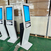 Machine de commande de restaurant en libre-service de 21,5 pouces, directement de l'usine, avec lecteur de code QR et imprimante d'étiquettes