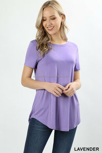 Breathable Cotton Short Sleeve Round Neck Tunic Tee Shirt <b>Tops</b> for Women Latest t Shirt for Women with Custom Printing Service - Product Image 4