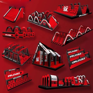 Château gonflable géant personnalisé pour course extérieure, parcours d'obstacles <span class=keywords><strong>fou</strong></span>, course de 5 km, en PVC, fabriqué en Chine - Product Image 1