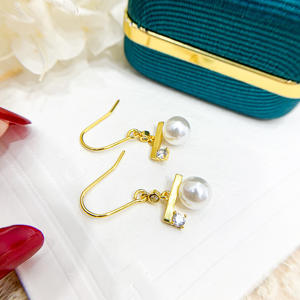 Boucles d'oreilles en argent S925 avec cristaux, accessoires en perles DIY avec perles de 7-9 mm, support vide 21604, équilibre en bois, bijoux élégants et raffinés - Product Image 2