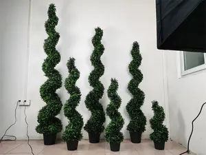 New Arrival Artificial Grass Ball Plant Cedar Cypress Bonsai Big Trees Boxwood Topiary Spiral Tree
