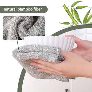 Dernière serviette en <span class=keywords><strong>microfibre</strong></span> de <span class=keywords><strong>bambou</strong></span> de qualité supérieure Super absorbant molleton de corail chiffons de nettoyage torchon de cuisine - Product Image 6