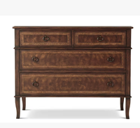 Lit rustique en bois massif de style mid-century avec tête de lit sculptée de style chinois classique, directement de l'usine, personnalisation disponible