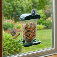 Window Station for Outdoor Wild Birds with Suction Cup Bird Feeder