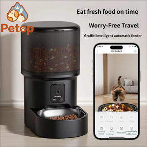 Petop - Comedero Automático para Mascotas con WiFi de 4.5L, Cámara HD de 1080P y Audio Bidireccional, Dispensador Inteligente de Alimentos para Perros y <span class=keywords><strong>Gatos</strong></span>, Acero Inoxidable - Product Image 1