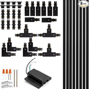 Nouveau kit de rails d'éclairage sur rail H en stock - iCreating 26 pieds Rail d'éclairage noir sur rail 3 fils avec abat-jour flottant - Product Image 1