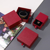 Petite boîte cadeau en papier kraft de style coulissant, personnalisable avec logo, pour bijoux, bracelet, collier, boucles d'oreilles, bague, emballage en carton