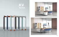 Bureau debout moderne en acier extensible et durable pour 6 personnes avec pieds réglables en hauteur, montage facile