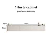 Meuble TV moderne et minimaliste en bois massif, design laqué crème, meuble de rangement haut pour appartements et salons