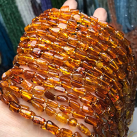 Perles d'ambre naturelles, perles de pierre orange, utilisées pour la fabrication de bijoux DIY (bracelets et colliers)