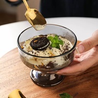 Glazen ijsbeker, loodvrij glazen dessertbekers met voet voor trifle, parfait, sundae en noten, glazen fruitparfaitbekers