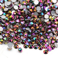 Rhinestone Kaca Rainbow Rose Non Hotfix Ukuran Besar Grosir dalam Kemasan Massal SS6-SS20 Strass untuk Dekorasi Seni Kuku