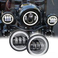Feux auxiliaires LED COBRA pour moto tout-terrain, feux antibrouillard et latéraux de 4,5 pouces, 12V 30W 3000 lumens