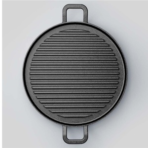 Poêle à <span class=keywords><strong>barbecue</strong></span> en <span class=keywords><strong>fonte</strong></span> <span class=keywords><strong>pour</strong></span> camping en plein air avec <span class=keywords><strong>plaque</strong></span> <span class=keywords><strong>de</strong></span> <span class=keywords><strong>cuisson</strong></span> en métal à double poignée et poêle à frire <span class=keywords><strong>pour</strong></span> <span class=keywords><strong>barbecue</strong></span> - Product Image 2