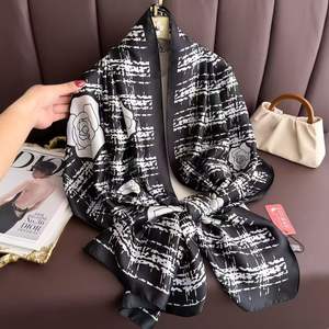 <span class=keywords><strong>Sciarpa</strong></span> Lunga di Lusso in Poliestere e Seta per <span class=keywords><strong>Donna</strong></span>, 180*85cm, <span class=keywords><strong>Elegante</strong></span> con Stampa Floreale, Vendita Calda - Product Image 1