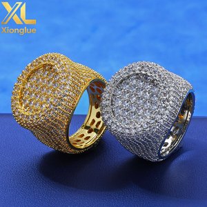 Anillo de Moissanita Redondo Estilo Hip Hop para Hombre, Plata de Ley 925, con Incrustaciones de Diamantes, Anillo Circular, Joyería Personalizada, Tallas de EE. UU. 7-10 - Product Image 4