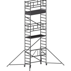 ZARGES Aluminum Step <b>Ladder</b> With Handrails 10-12 Steps 300 Lb Capacity Portable For Indoor Outdoor Use - Product Image 3