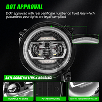 Phare DOT 9 ''High Low Beam avec Halo Ring Blanc DRL Ambre Clignotants pour Jeep Wrangler JL 2018 2019 2020 2022 2023