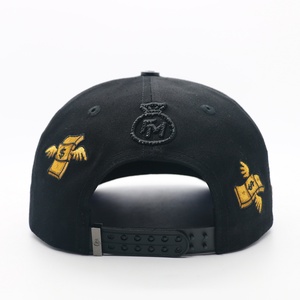 Casquette de baseball unisexe personnalisée à 5 panneaux avec logo brodé 3D en sergé, boucle en cuivre doré de haute qualité, toutes saisons - Product Image 5