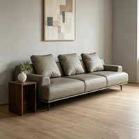 Ensemble de canapé-lit carré en cuir pleine fleur avec rembourrage en éponge, design moderne pour une sensation de qualité supérieure et une amélioration de l'espace domestique