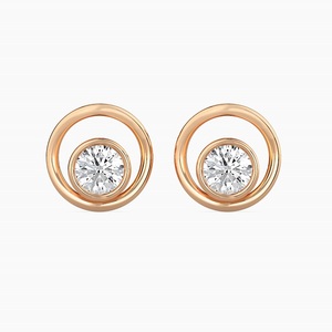 ต่างหูเพชรทรงบริลเลียนต์ 0.5 กะรัต เพาะเลี้ยงในห้องปฏิบัติการ ทองคำ 14K สีโรสโกลด์ พร้อมใบรับรอง เหมาะสำหรับงานแต่งงานสำหรับผู้หญิง - Product Image 4