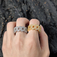 Bague en laiton plaqué or et argent avec zircone cubique, style hip-hop, bijoux pour femmes