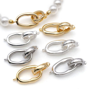 Cierre ovalado para pulsera, 10x26mm, plateado y dorado, conector de joyería DIY para accesorios creativos - Product Image 3