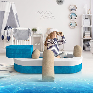 Ensemble de canapé modulaire en blocs de construction pour enfants, 14 pièces, mousse haute résilience, design modulaire pour salon et chambre - Product Image 2