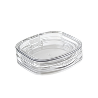 Boîte d'emballage cosmétique transparente pour parfum solide avec couvercle rabattable, idéale pour fard à joues, fard à paupières et anticernes