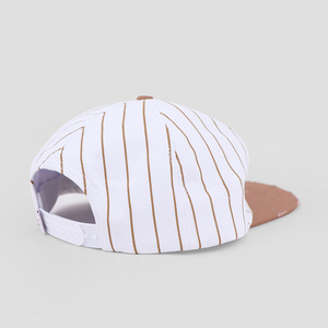 Gorra de Béisbol Vintage Personalizada de Dos Tonos con Parche Bordado, Visera Desgastada y Diseño de Rayas Finas, Estilo Snapback para Marcas de Streetwear - Product Image 3