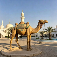 Décoration de jardin, sculpture d'animaux en fibre de verre moderne sur mesure, grande taille, chameau, vache, cheval, girafe, kangourou, zèbre, pour l'extérieur