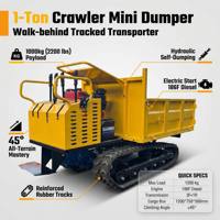 Allrad-Raupentransporter 1 Tonne Kettenfahrzeug CD1000-H Hydraulischer Mini-Dumper 3 Vorwärts- + 1 Rückwärtsgang Diesel