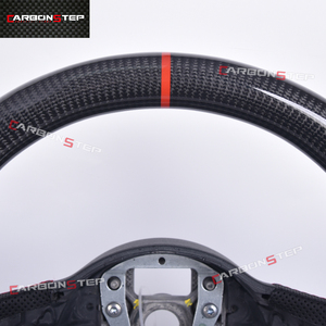 Volant en Fiber de carbone à bas <span class=keywords><strong>prix</strong></span> en Stock pour <span class=keywords><strong>Audi</strong></span> Q5 Q7 A6 C6 Q8 SQ5 Q3 TTS TT MK2 A8 S5 A3 - Product Image 2