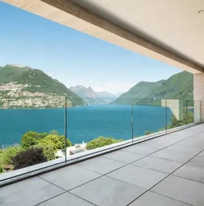 Vidrio de alta calidad cerca grifo balcón sin marco piscina balaustrada de vidrio
