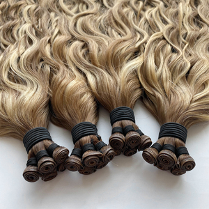 Extensions de cheveux humains vierges européens 20g 22 pouces bouclés pour tissage à trame unique et pointes doublement tirées - Product Image 5