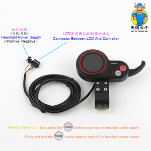 Compteur d'affichage WXGN100, 24V/36V/48V/60V, 350W/400W, universel pour vélos électriques, scooters et cyclomoteurs L880 - Product Image 5