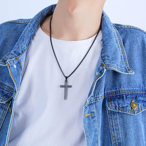 Shengwen Simple Mode Unique <span class=keywords><strong>Croix</strong></span> Collier Pendentif <span class=keywords><strong>Christ</strong></span> <span class=keywords><strong>Croix</strong></span> Avec Chaîne Pour Hommes Et Femmes - Product Image 2